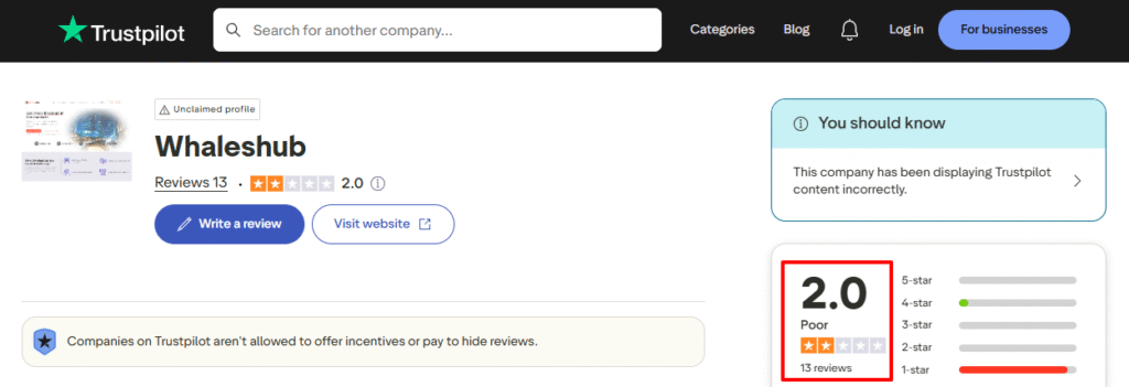 WhalesHub-Trustpilot