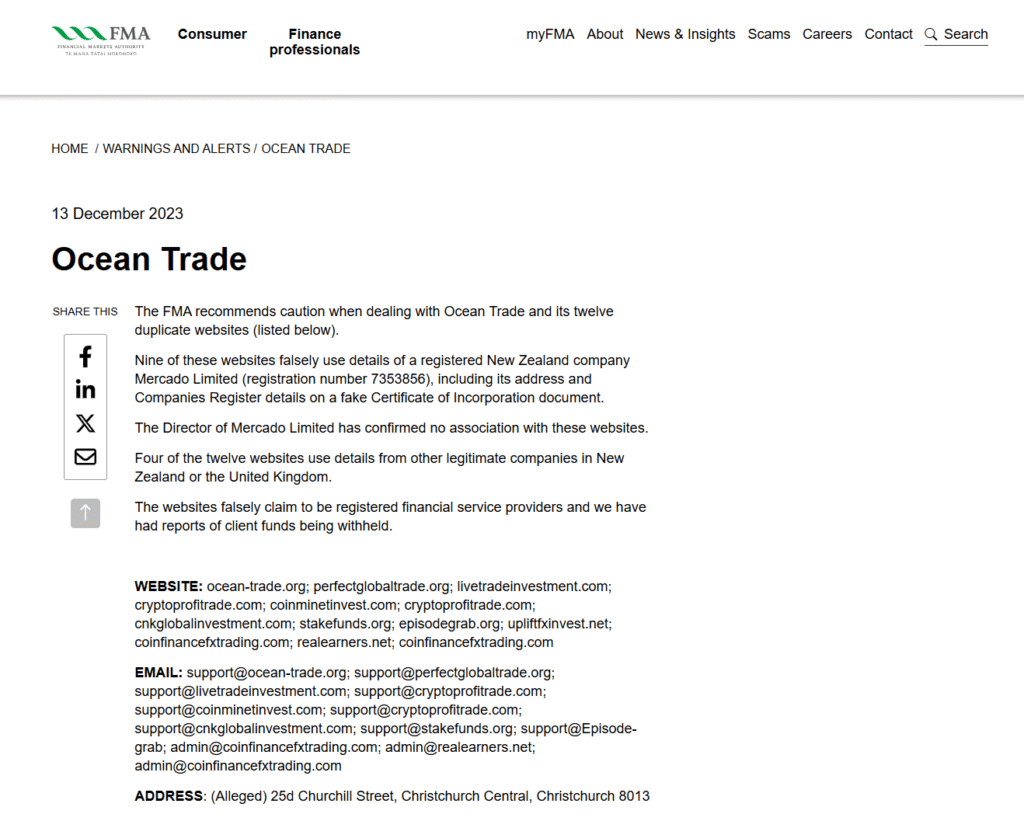 Ocean-Trade-Financial-Markets-Authority-warning