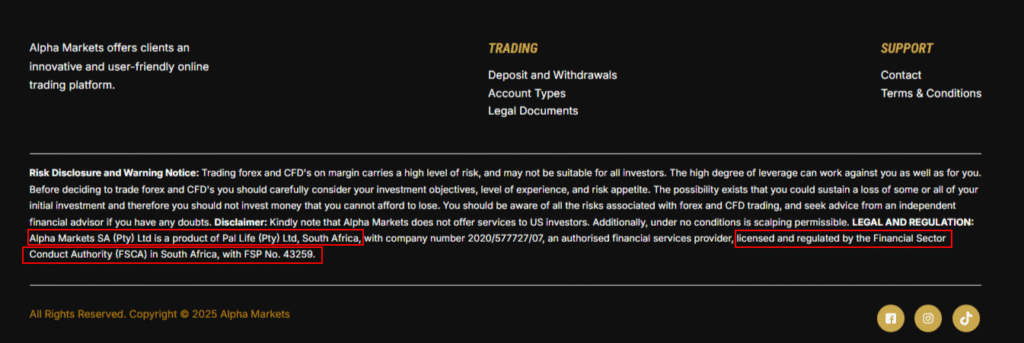 Alpha Markets regulation claims